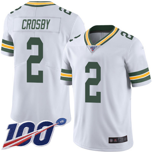 Green Bay Packers Limited White Men #2 Crosby Mason Road Jersey Nike NFL 100th Season Vapor Untouchable->nfl t-shirts->Sports Accessory